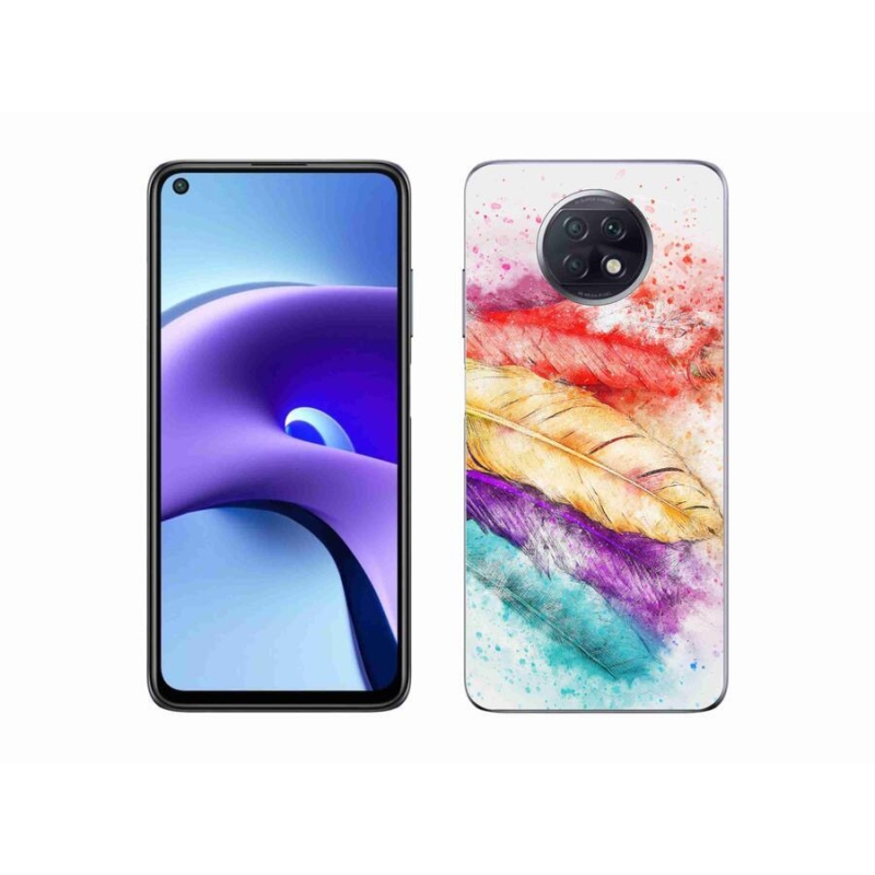 Gél borítás mmCase a Xiaomi Redmi Note 9T 5G számára - színes tollakkal
