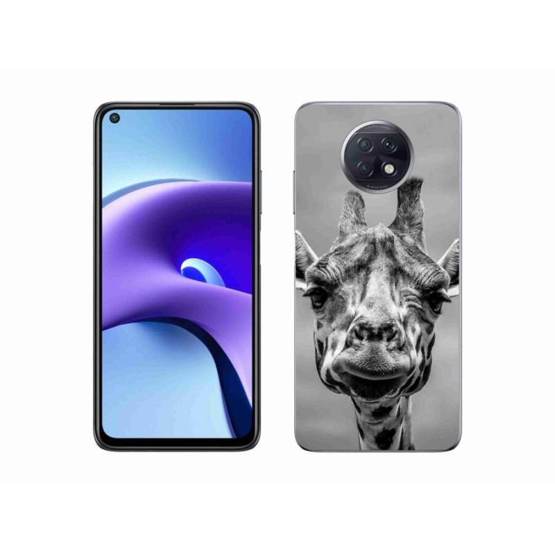 Gél borítás mmCase a Xiaomi Redmi Note 9T 5G számára - fekete-fehér zsiráf