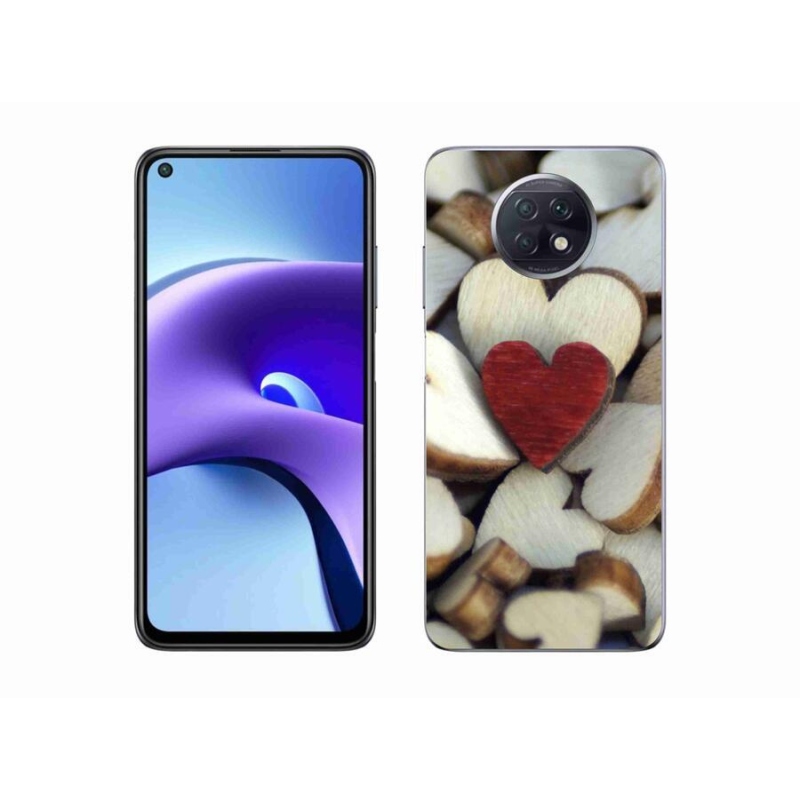 Gél borítás mmCase a Xiaomi Redmi Note 9T 5G számára - gravírozott piros szív