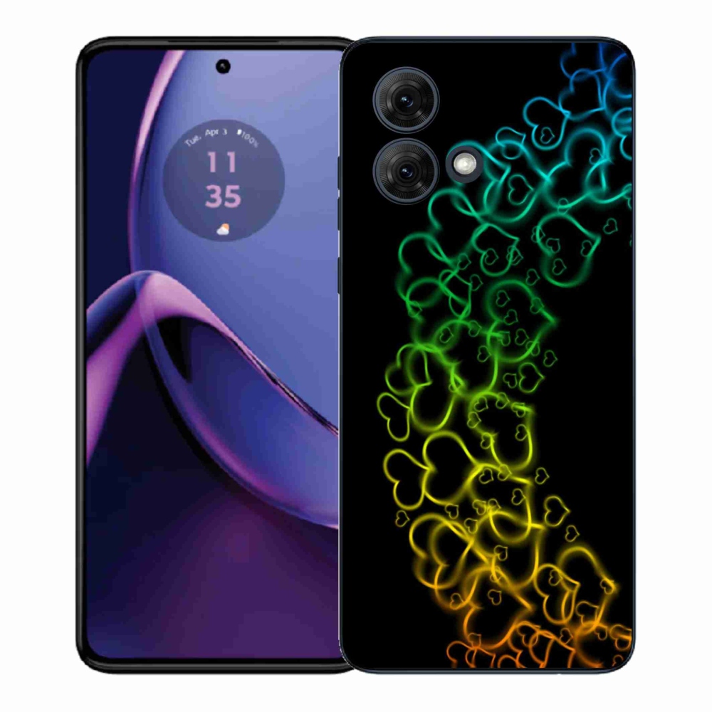 Zselés borítás mmCase a Motorola Moto G84 5G készülékhez - színes szívek