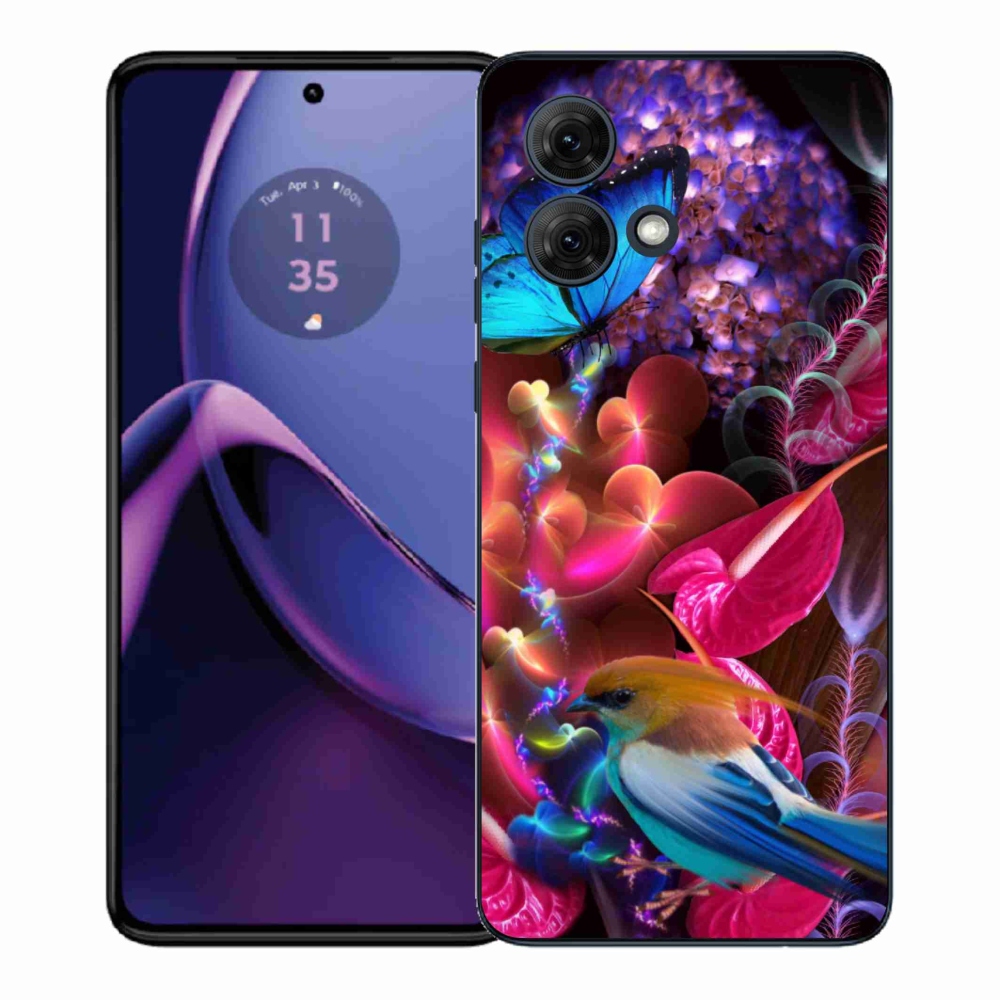 Zselés borítás mmCase a Motorola Moto G84 5G-hez - színes virágok