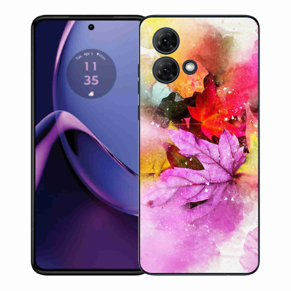 Zselés borítás mmCase a Motorola Moto G84 5G készülékhez - színes levelek