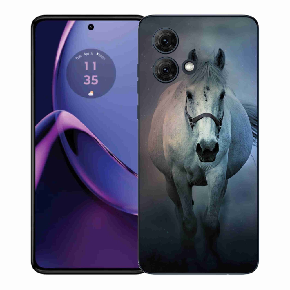 Gél borítás mmCase Motorola Moto G84 5G - futó fehér lóhoz
