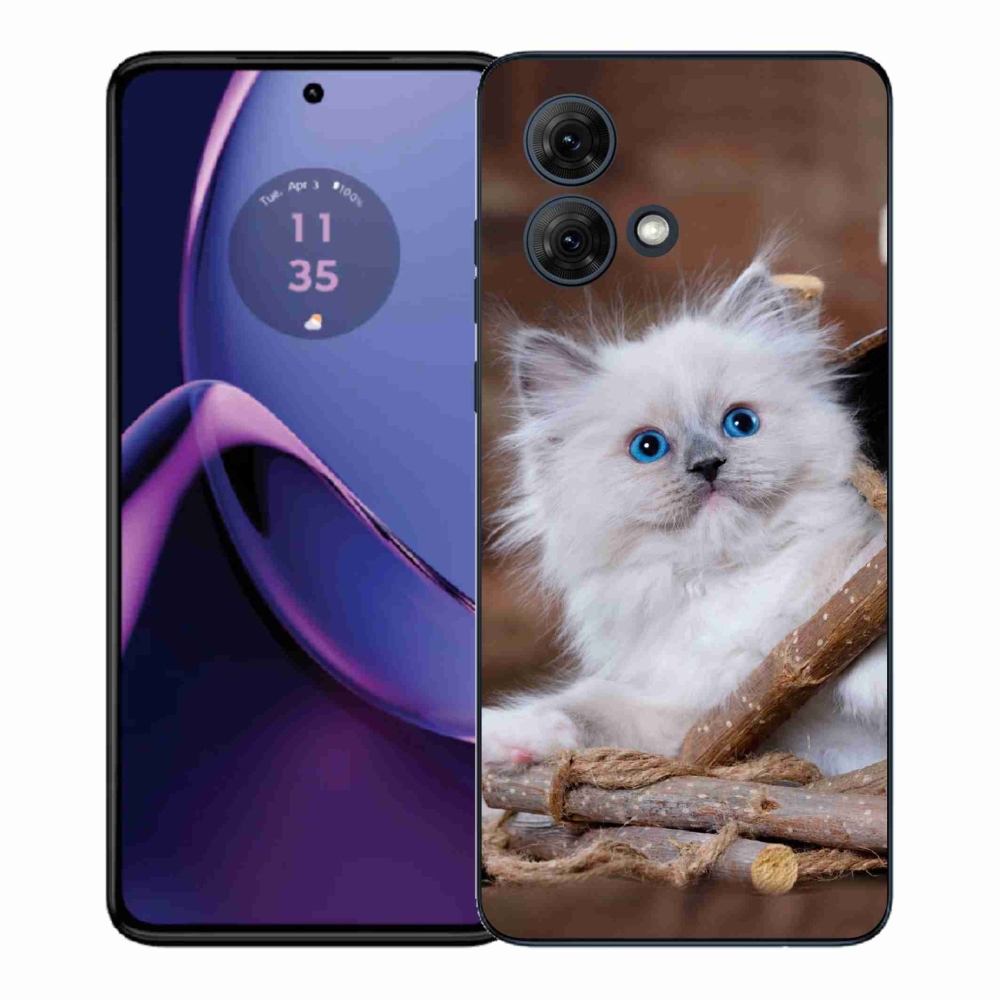 Gél védőhuzat mmCase Motorola Moto G84 5G - fehér cica