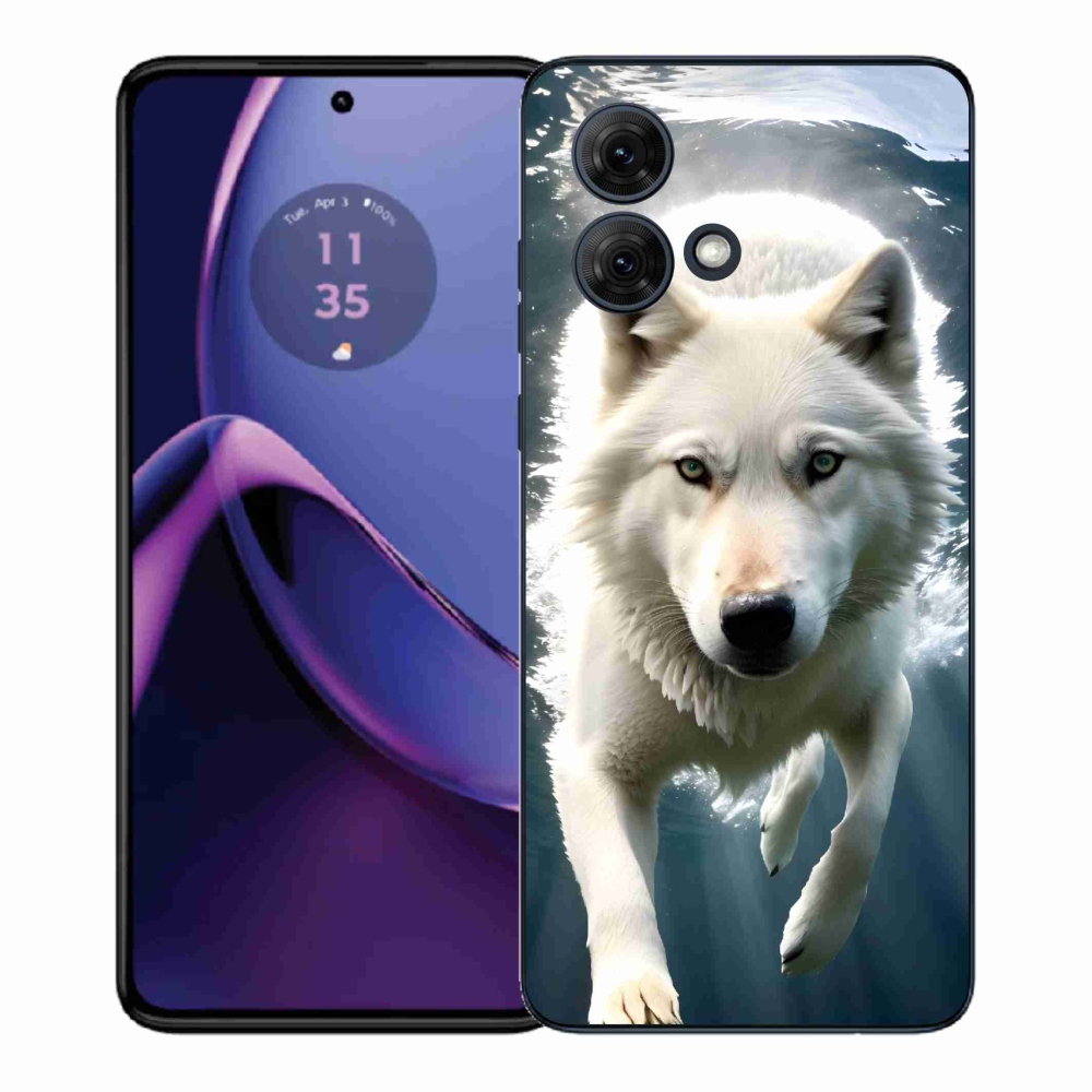 Gél védőburkolat mmCase Motorola Moto G84 5G - fehér farkas