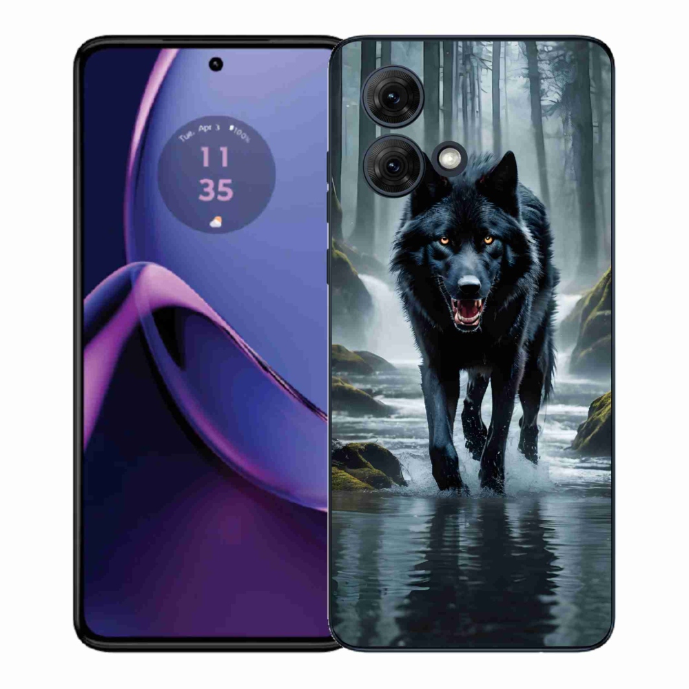 Zselés borítás mmCase Motorola Moto G84 5G - fekete farkas