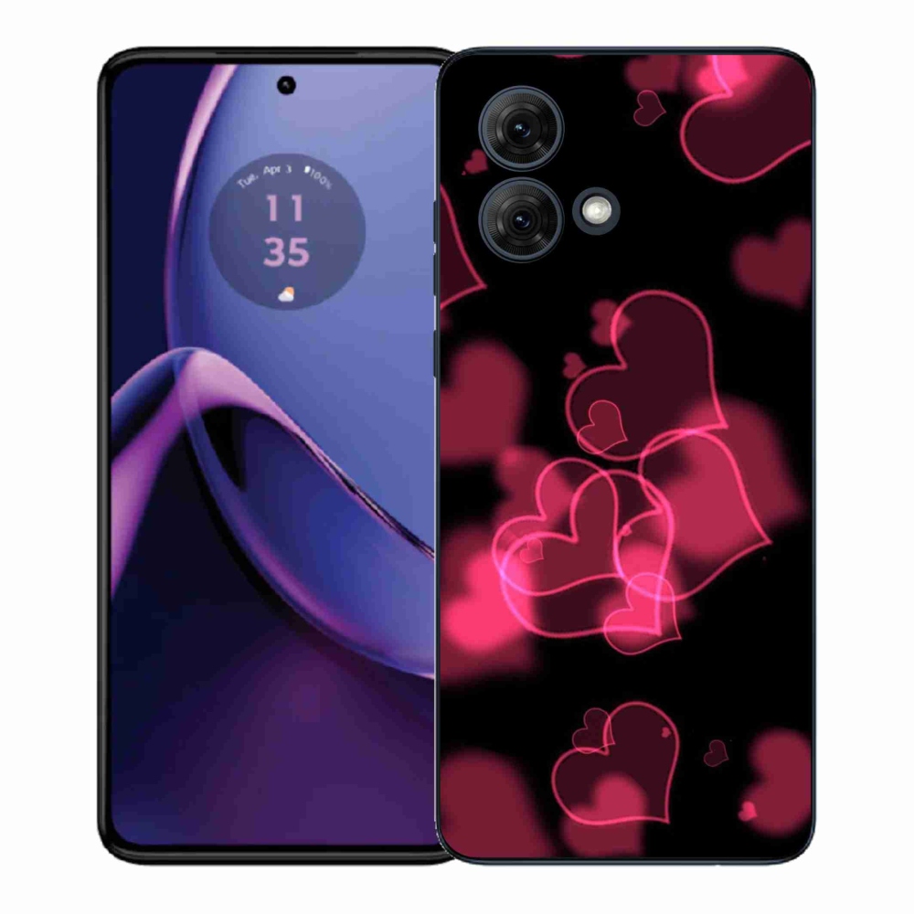 Gél védőhuzat mmCase Motorola Moto G84 5G - piros szívek