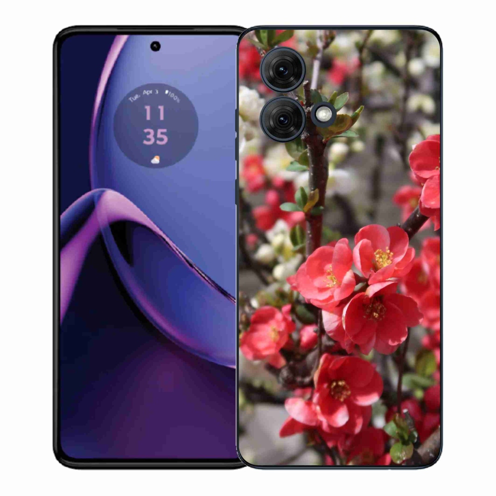Gél védőhuzat mmCase Motorola Moto G84 5G - piros virágok