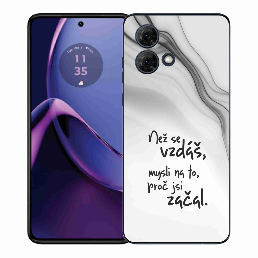 Gél védőhuzat mmCase a Motorola Moto G84 5G - idézet 2 fehér háttérhez