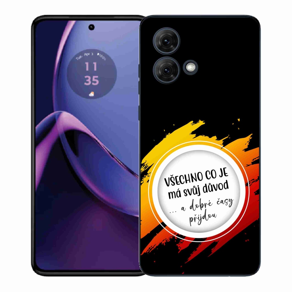 Zselés borítás mmCase Motorola Moto G84 5G - idézet 3 fekete háttér