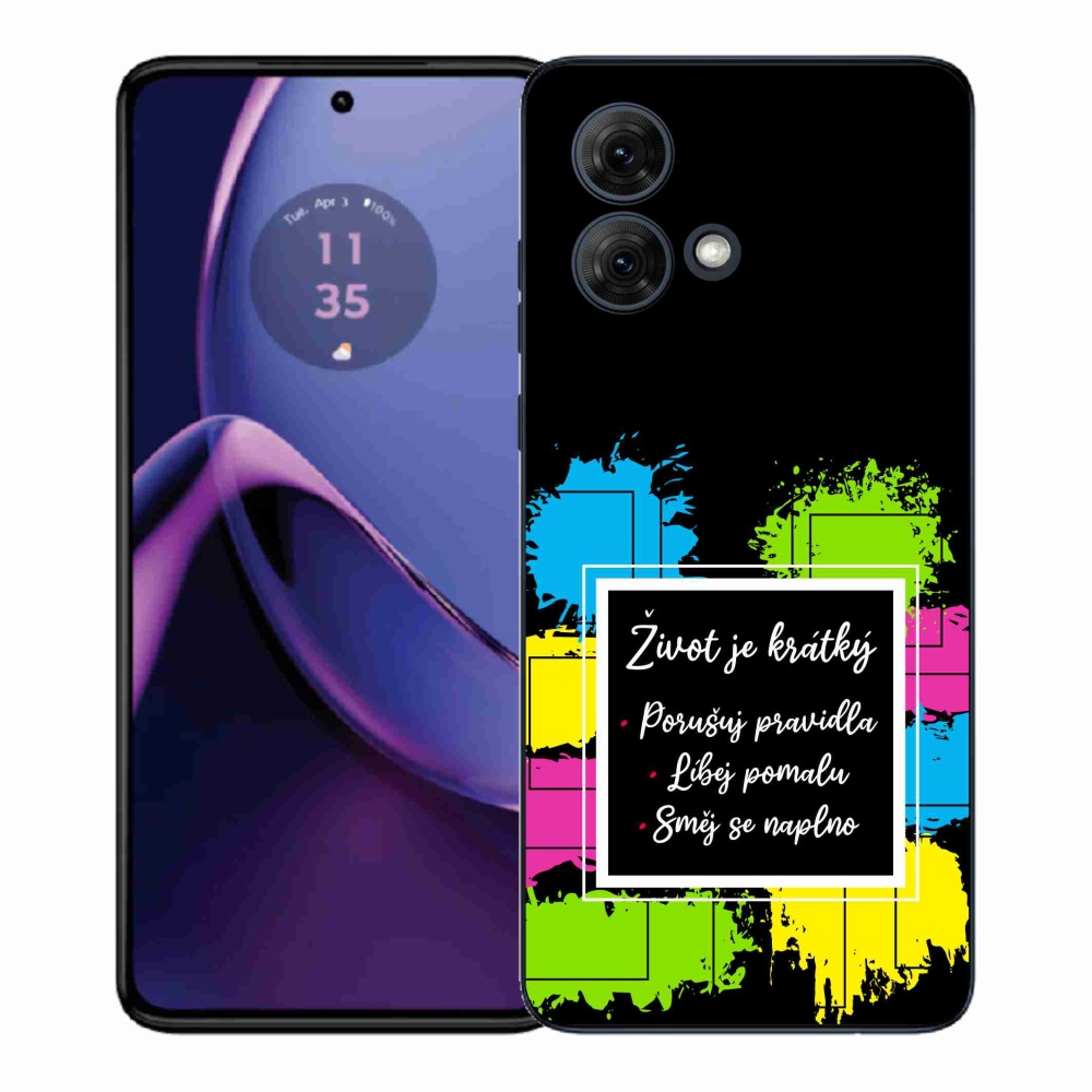 Gél borítás mmCase Motorola Moto G84 5G - Idézet 5 fekete háttér