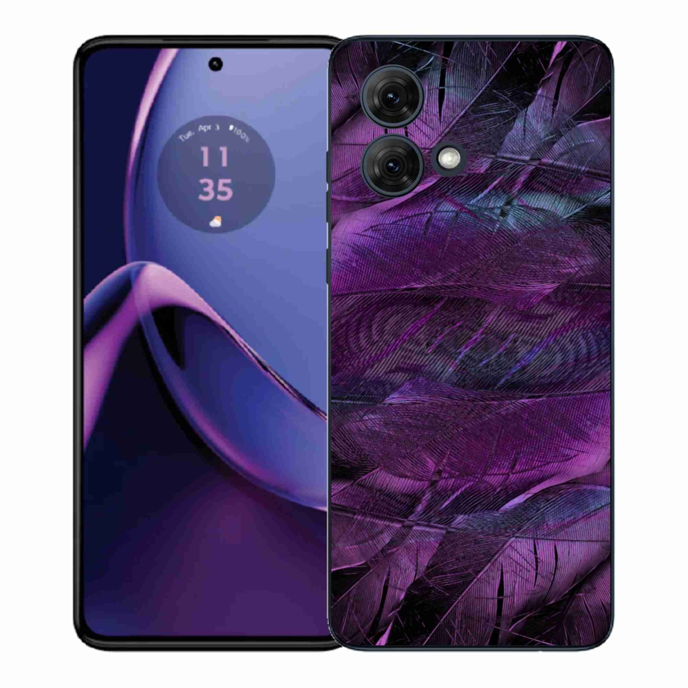 Gél védőhuzat mmCase Motorola Moto G84 5G - lila tollakhoz