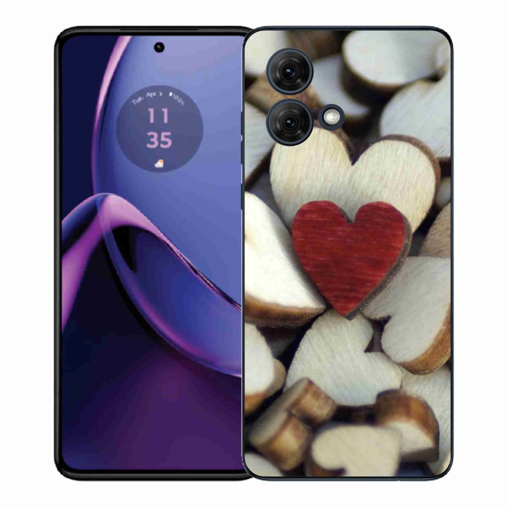 Gél védőhuzat mmCase Motorola Moto G84 5G - gravírozott piros szív