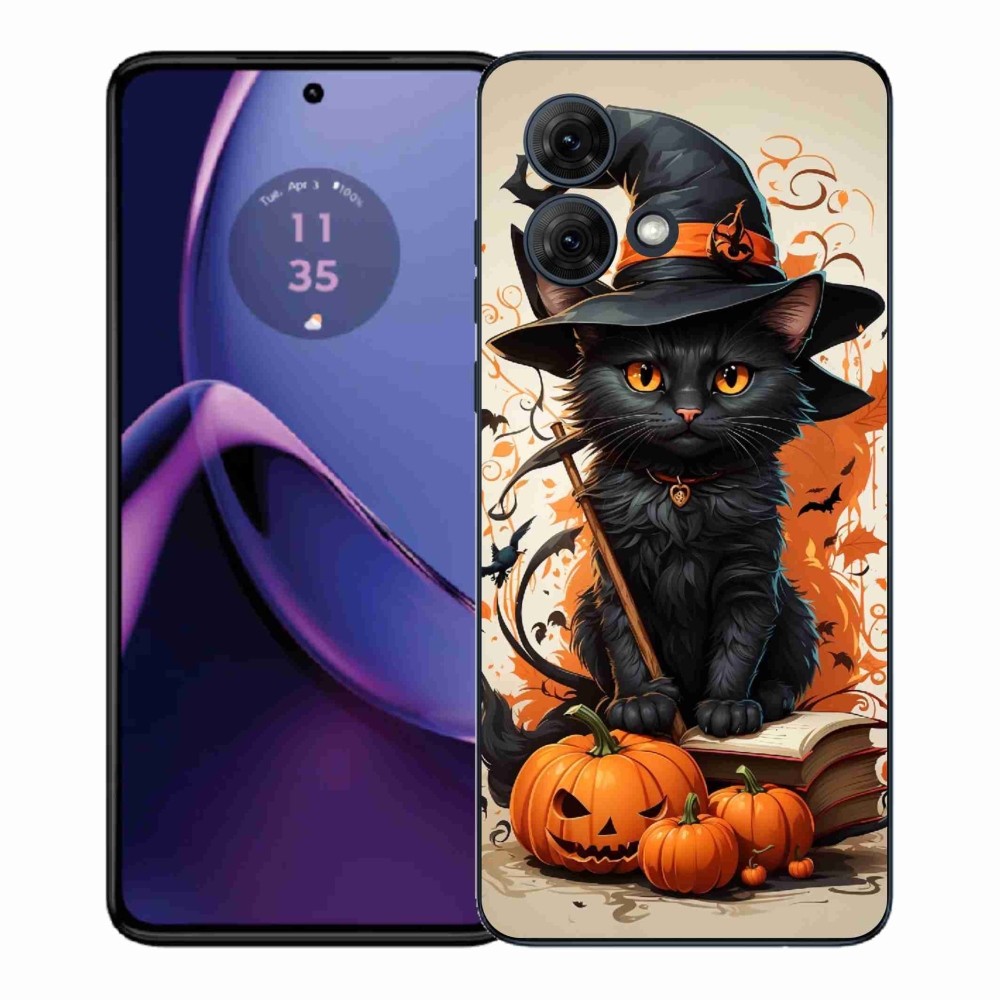 Gél védőburkolat mmCase Motorola Moto G84 5G - cat wizard számára