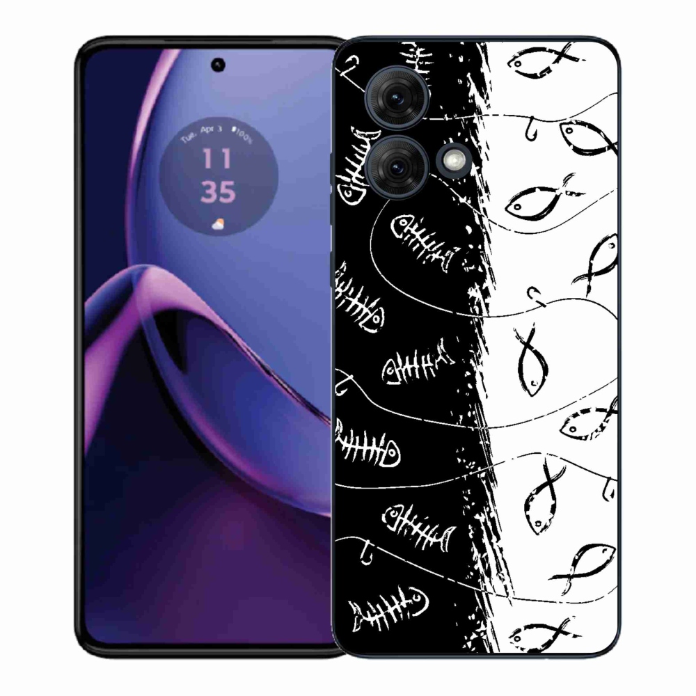 Zselés borítás mmCase a Motorola Moto G84 5G-hez - csontvázak és halak