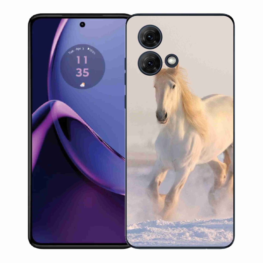 Zselés borítás mmCase a Motorola Moto G84 5G-hez - ló a hóban