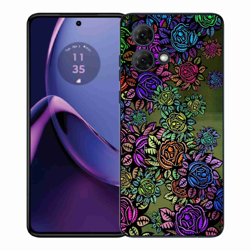Gél védőburkolat mmCase a Motorola Moto G84 5G-hez - virágok 6