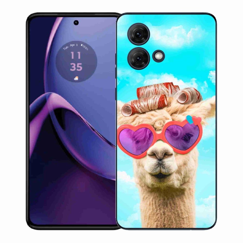 Zselés borítás mmCase a Motorola Moto G84 5G - szemüveges láma számára