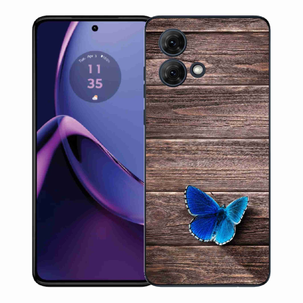 Gél védőhuzat mmCase Motorola Moto G84 5G - kék pillangó 1