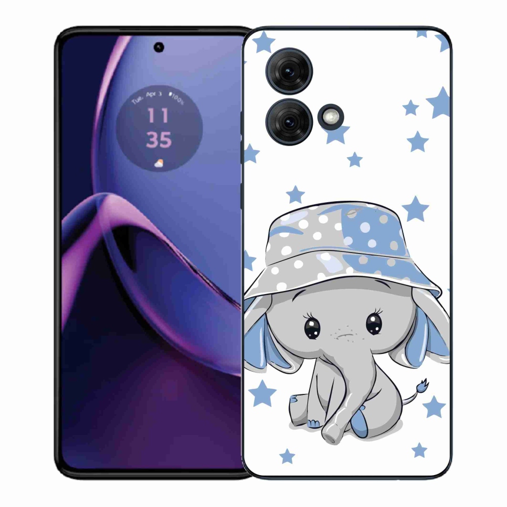 Zselés borítás mmCase Motorola Moto G84 5G - kék elefánthoz
