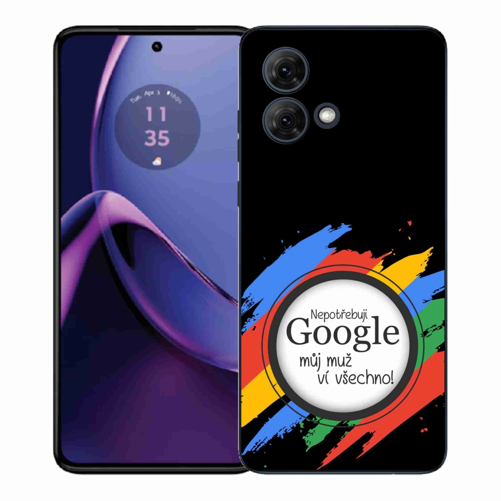Gél borítás mmCase Motorola Moto G84 5G - az ember mindent tud fekete háttérrel