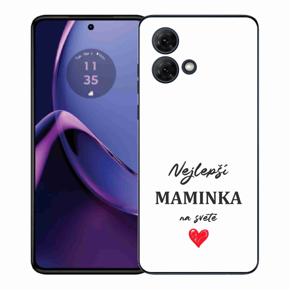 Gél borítás mmCase a Motorola Moto G84 5G - Best Mom 1 fehér háttérrel