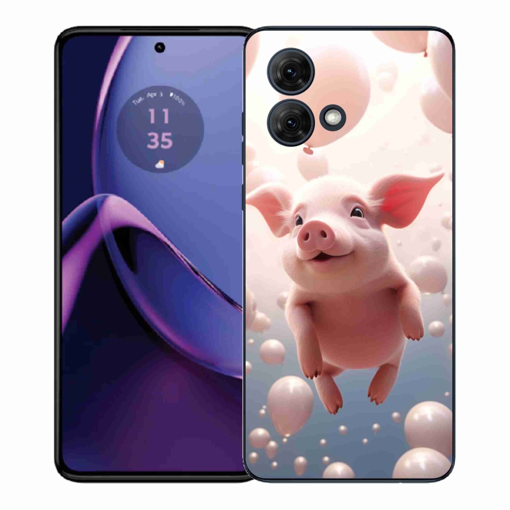 Gél borítás mmCase Motorola Moto G84 5G - malacka lufikkal