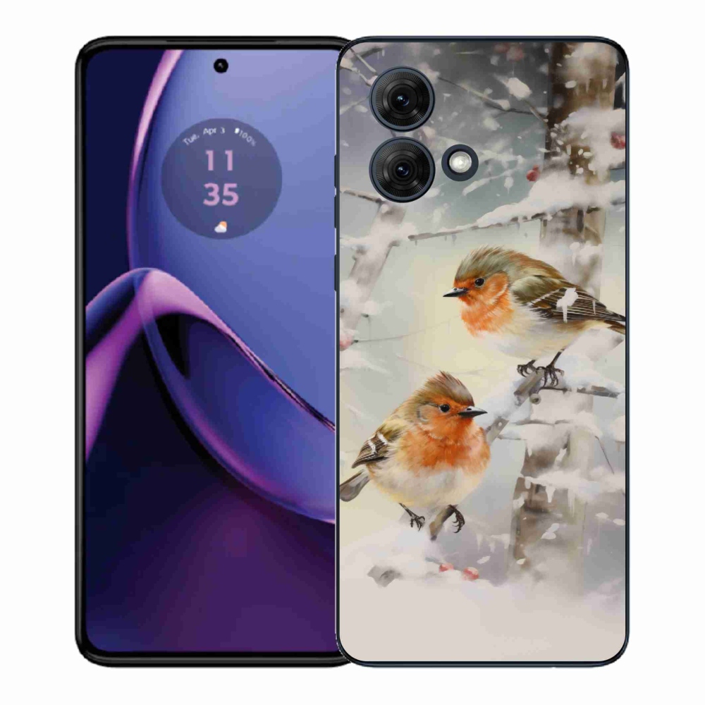 Gél borítás mmCase Motorola Moto G84 5G - madarak télen - zselés borítás mmCase Motorola Moto G84 5G - madarak télen