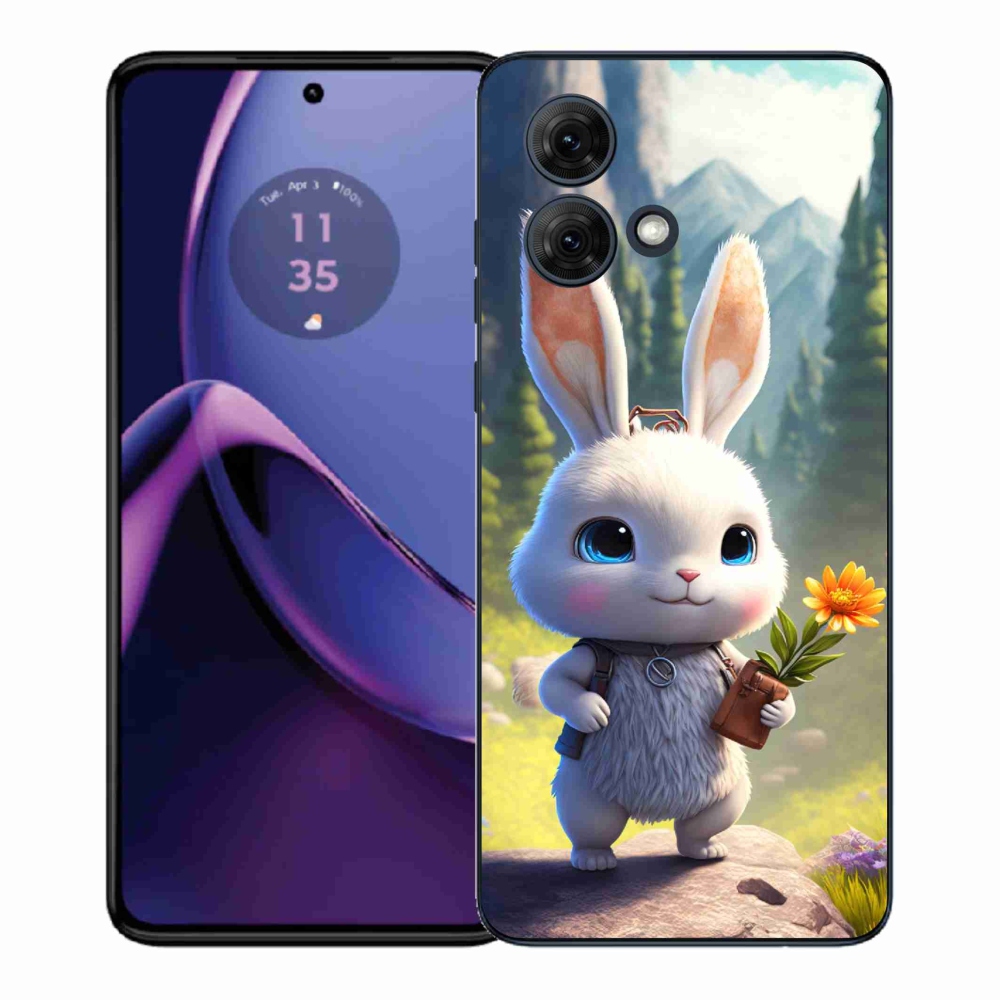 Gél védőburkolat mmCase Motorola Moto G84 5G - aranyos nyuszi