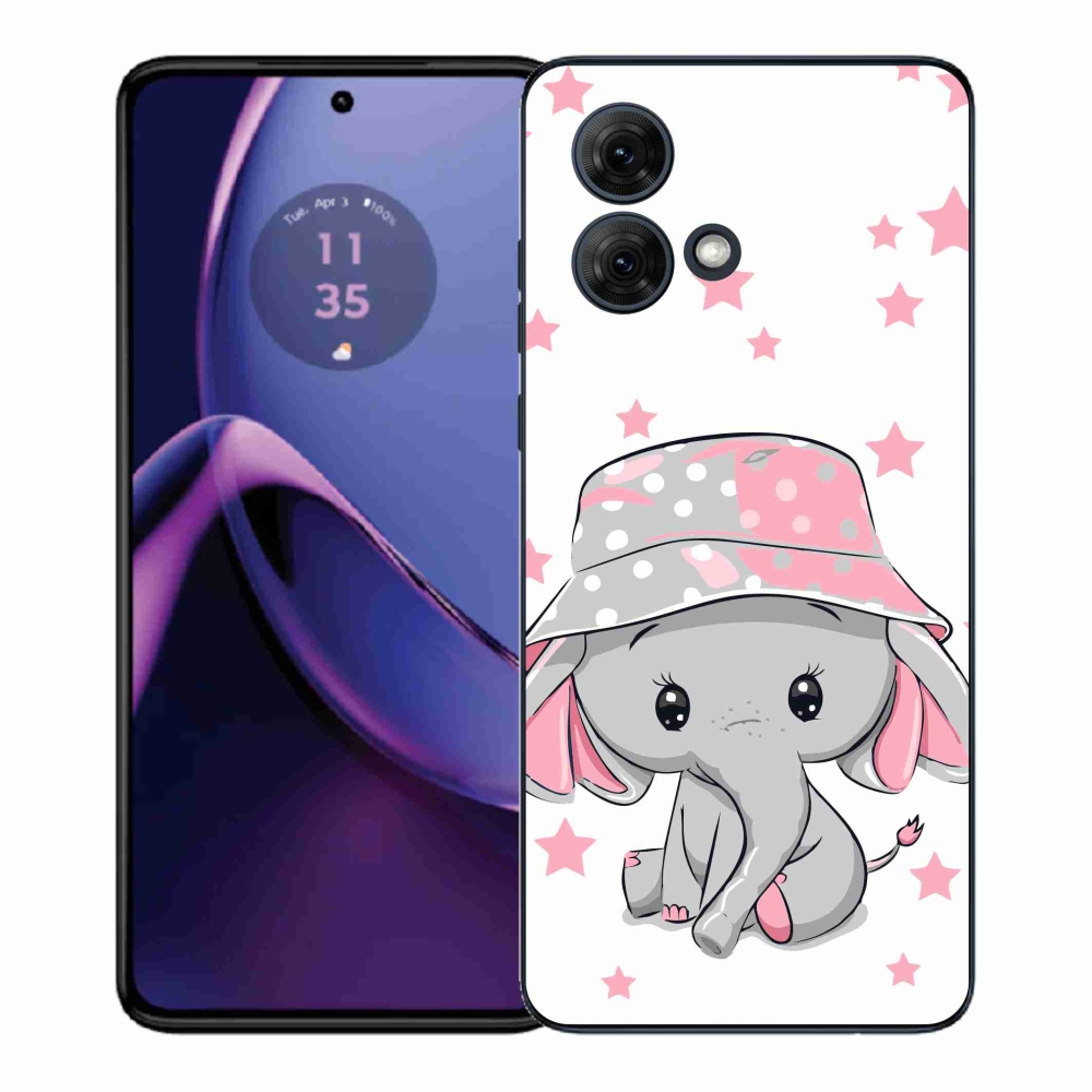 Zselés borítás mmCase Motorola Moto G84 5G - rózsaszín elefánthoz