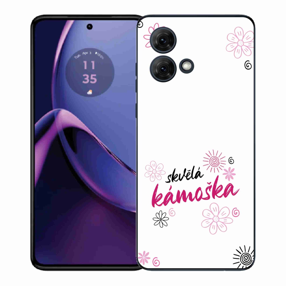 Gél borítás mmCase a Motorola Moto G84 5G - nagyszerű haver fehér háttérrel