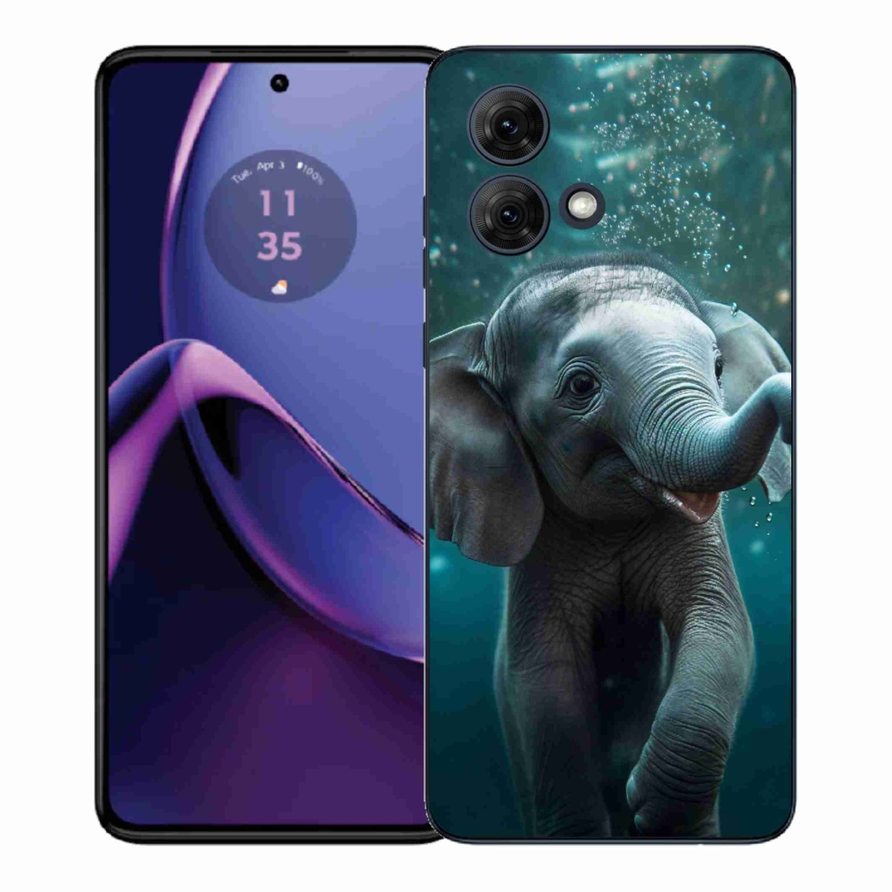 Zselés borítás mmCase a Motorola Moto G84 5G-hez - elefánt a víz alatt
