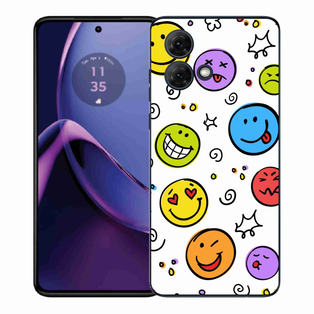 Zselés borítás mmCase a Motorola Moto G84 5G készülékhez - smiley-k