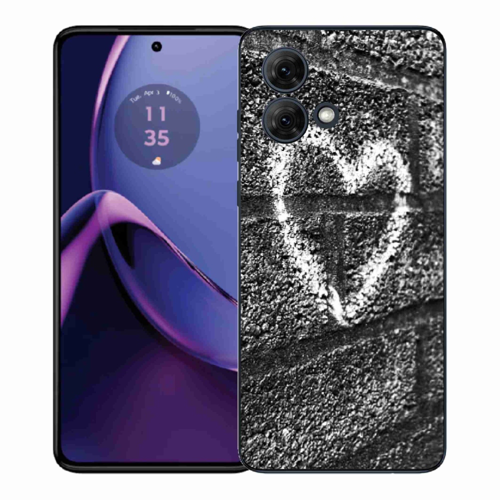 Zselés borítás mmCase a Motorola Moto G84 5G készülékhez - szív a falon