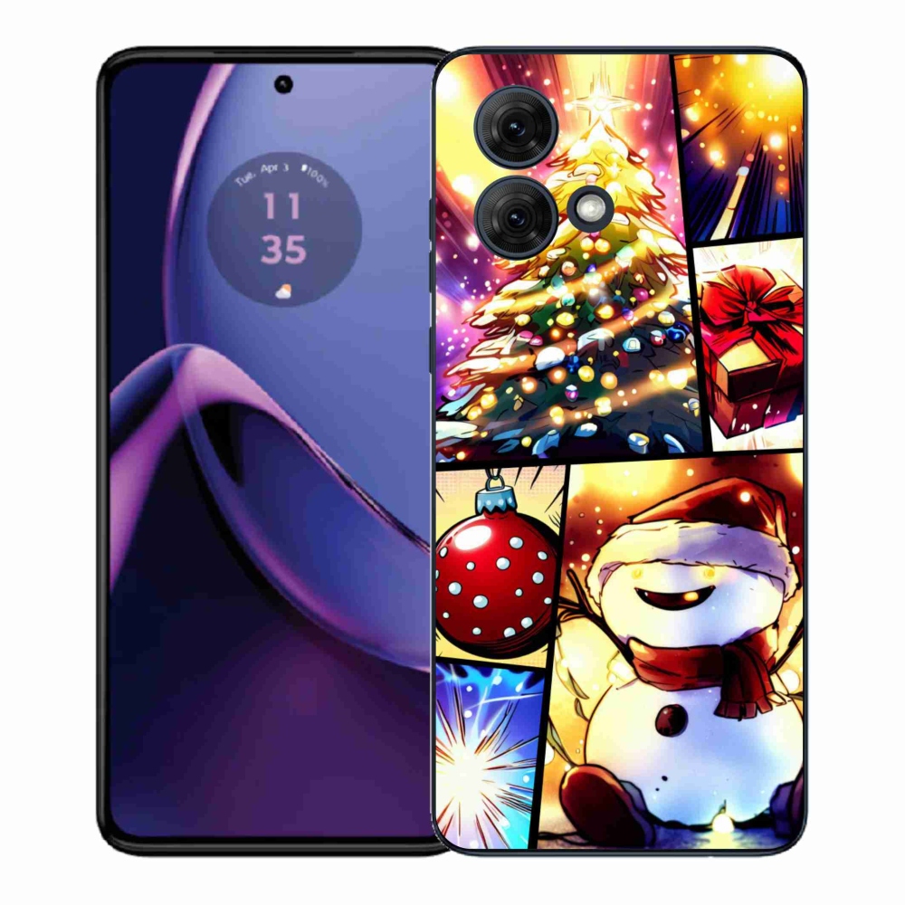 Gél borítás mmCase a Motorola Moto G84 5G-hez - karácsonyi motívumok 1