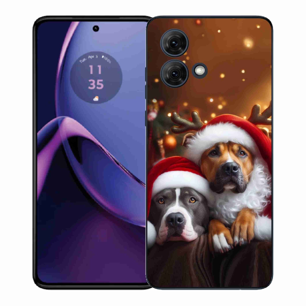 Gél védőhuzat mmCase Motorola Moto G84 5G - Karácsonyi kutyák