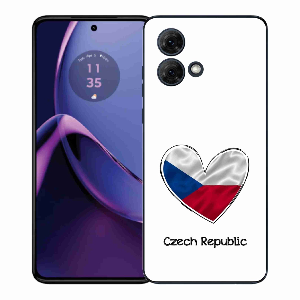 Zselés borítás mmCase Motorola Moto G84 5G - zászlós szív fehér háttérrel