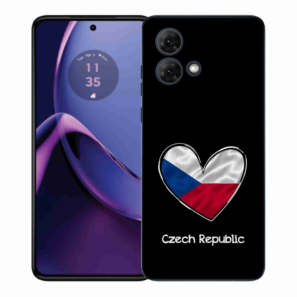 Zselés borítás mmCase Motorola Moto G84 5G - zászlós szív fekete háttérrel