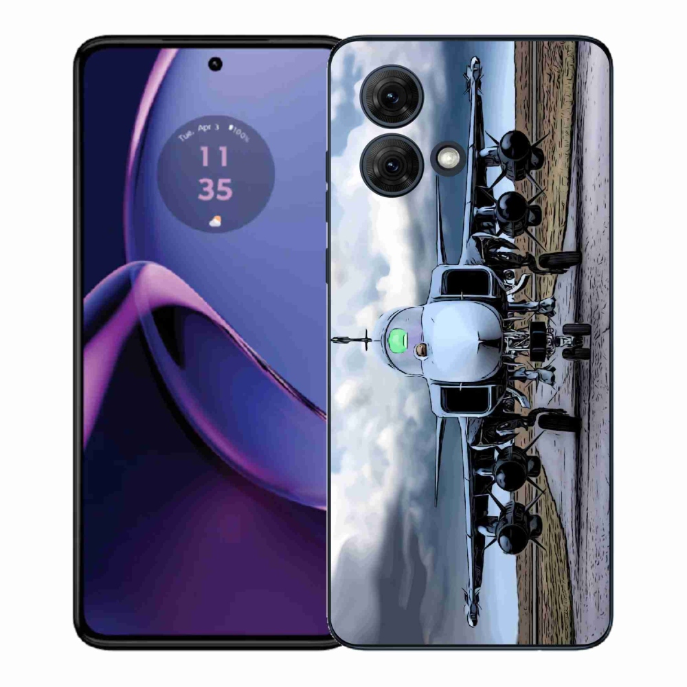 Zselés borítás mmCase a Motorola Moto G84 5G - katonai repülőgéphez