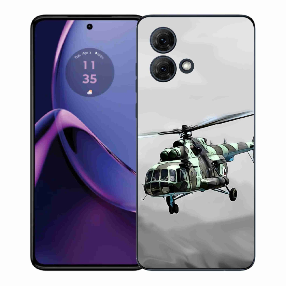 Gél védőburkolat mmCase a Motorola Moto G84 5G-hez - katonai helikopter