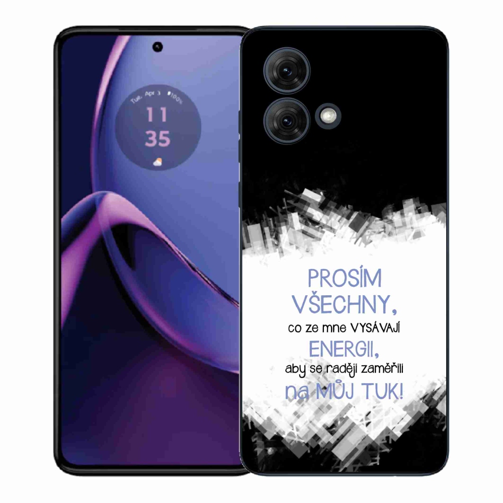 Gél borítás mmCase Motorola Moto G84 5G - vicces szöveg 1 kék