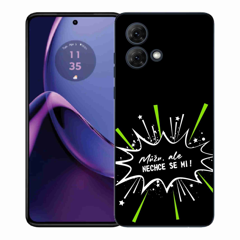 Gél borító mmCase a Motorola Moto G84 5G-hez - vicces szöveg 11 fekete háttér