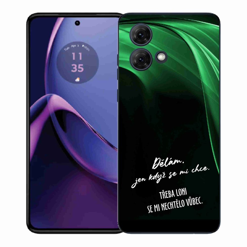 Gél borítás mmCase Motorola Moto G84 5G - vicces szöveg 12 fekete háttér