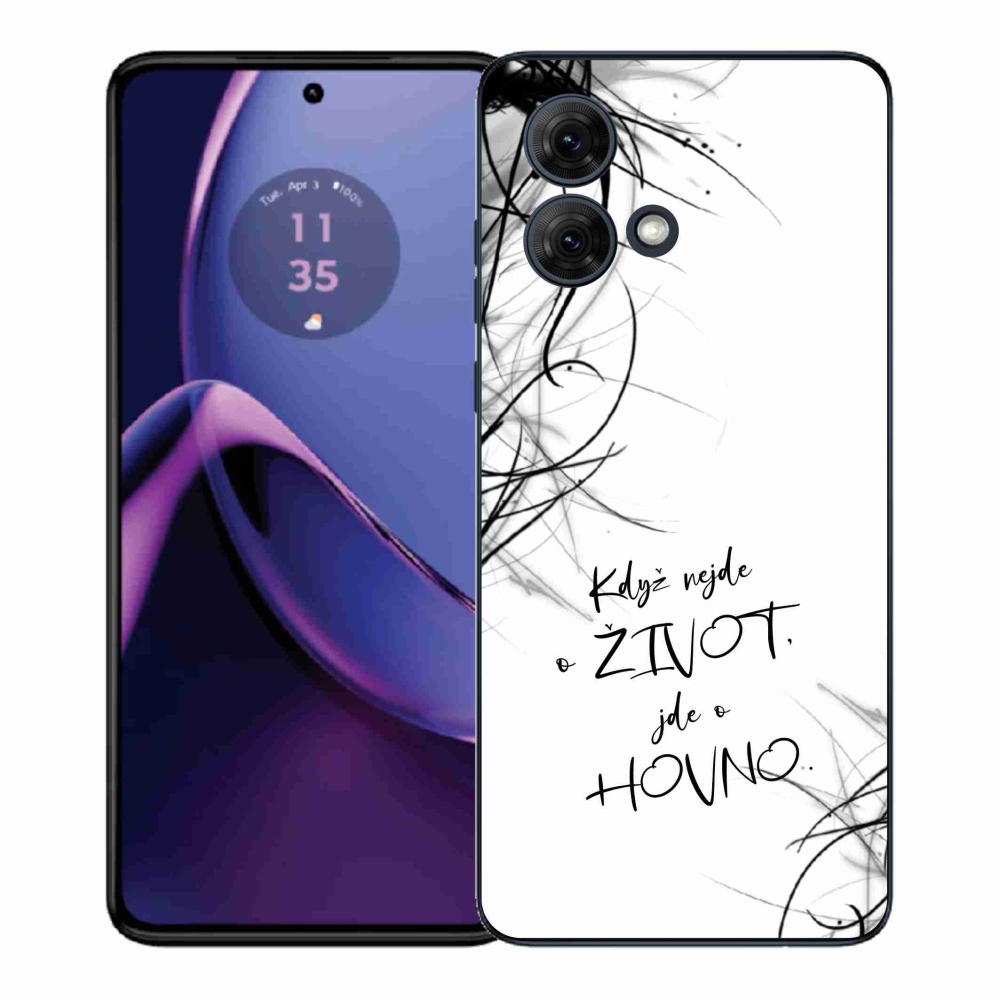 Gél borító mmCase a Motorola Moto G84 5G-hez - vicces szöveg 16 fehér háttér