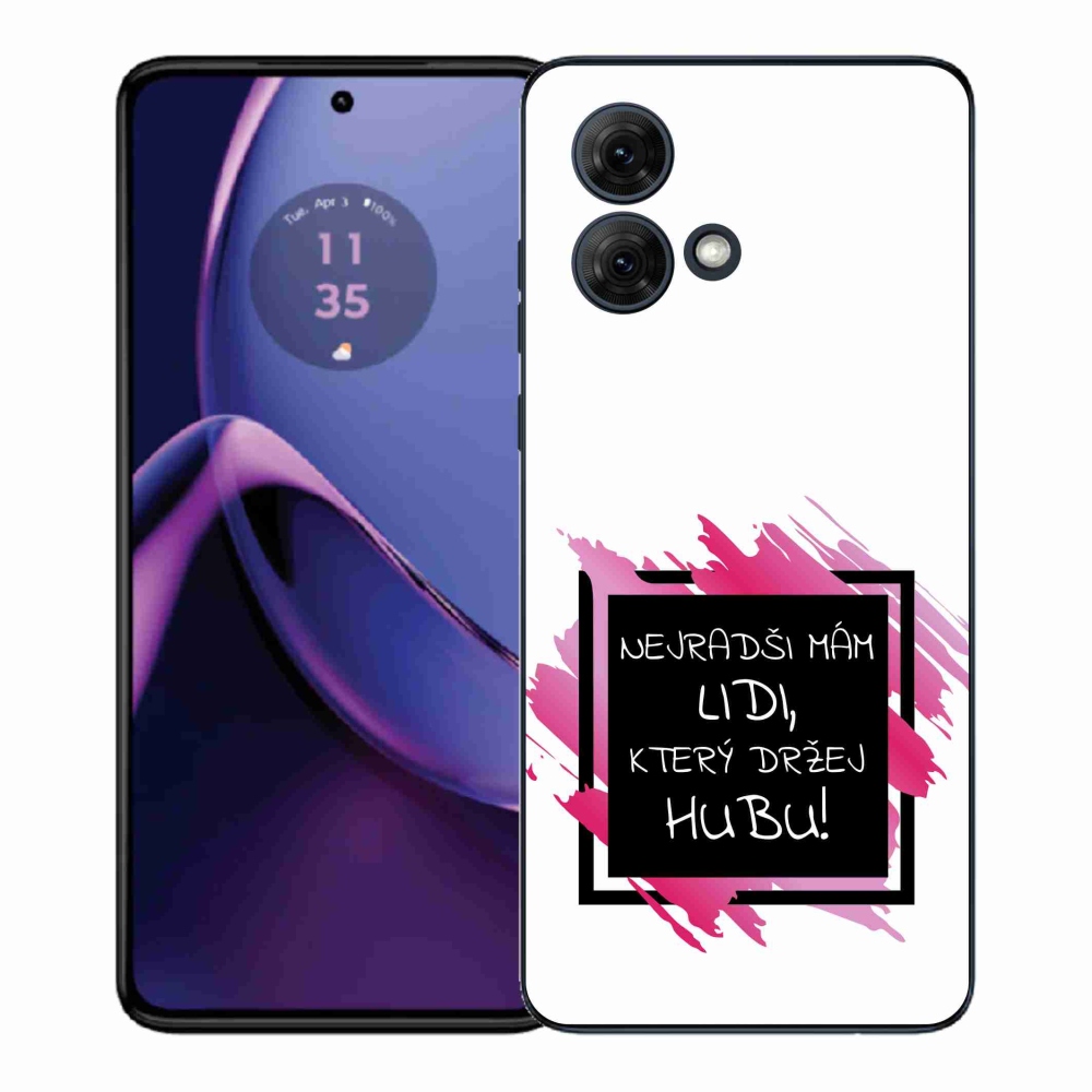 Gél borító mmCase Motorola Moto G84 5G - vicces szöveg 7 fekete és fehér háttérrel