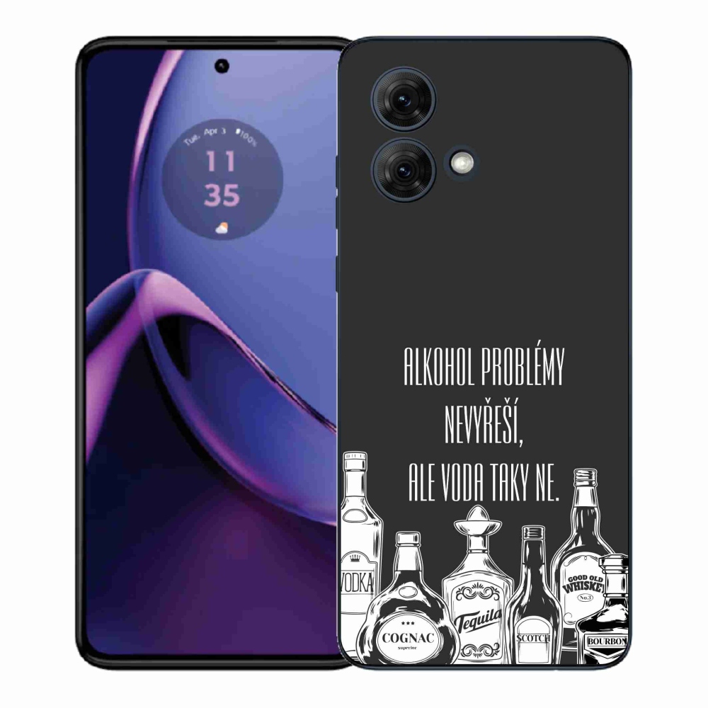 Gél borítás mmCase Motorola Moto G84 5G - vicces szöveg fekete háttérrel