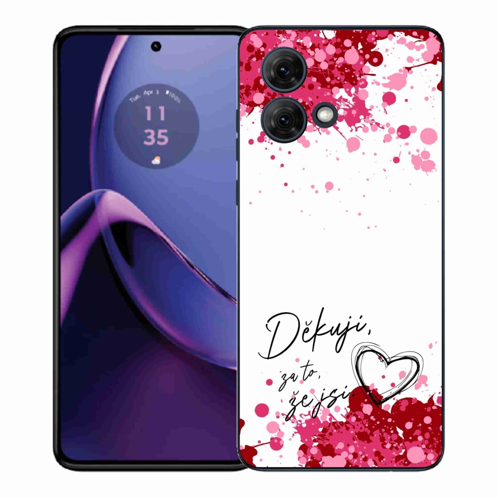 Gél borítás mmCase a Motorola Moto G84 5G készülékhez - text in love 2 fehér háttér