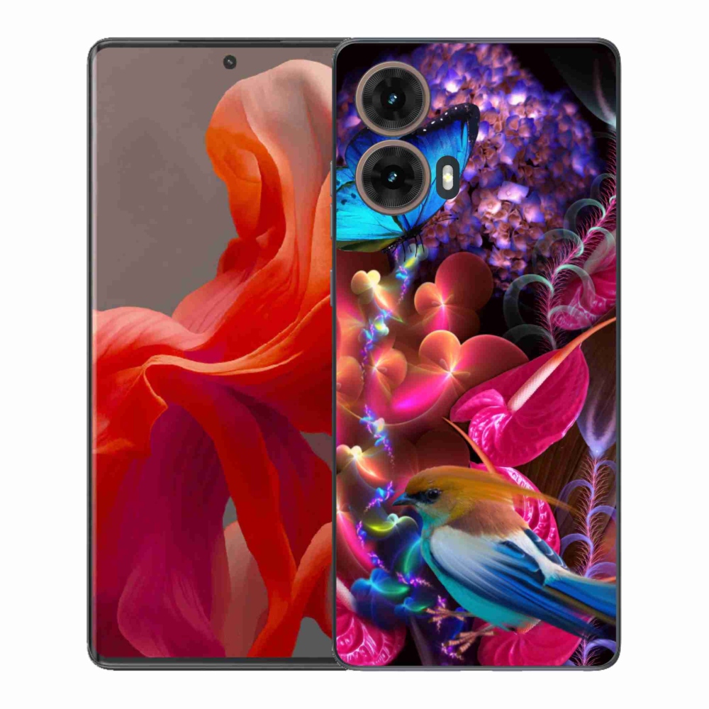 Zselés borítás mmCase a Motorola Moto G85 5G készülékhez - színes virágok