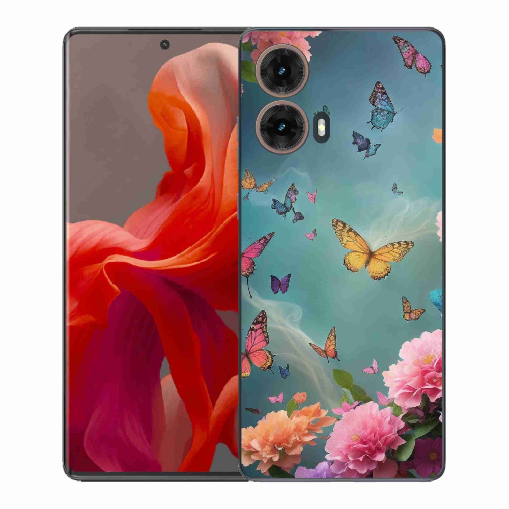 Gél védőhuzat mmCase Motorola Moto G85 5G - színes virágok és pillangók