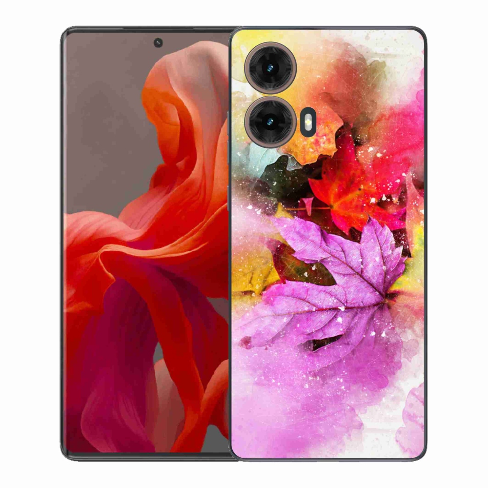 Zselés borítás mmCase a Motorola Moto G85 5G készülékhez - színes levelek